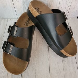 JULY 4TH SALE!! CORKYS- TABLOID BLACK SANDALS